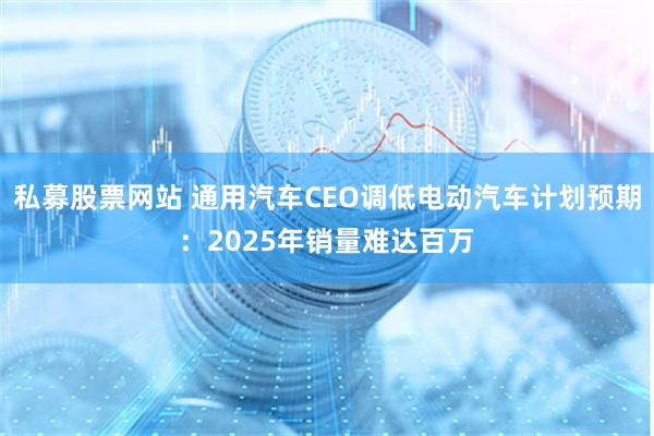 私募股票网站 通用汽车CEO调低电动汽车计划预期：2025年销量难达百万