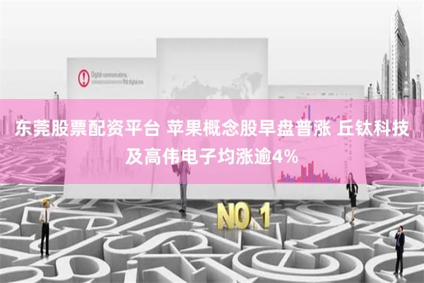 东莞股票配资平台 苹果概念股早盘普涨 丘钛科技及高伟电子均涨逾4%