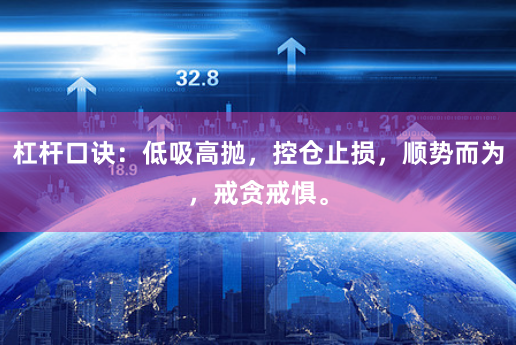 杠杆口诀：低吸高抛，控仓止损，顺势而为，戒贪戒惧。